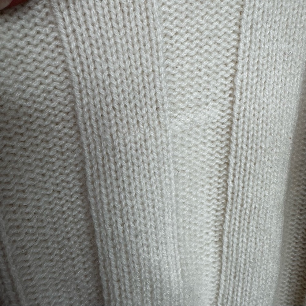 J. Crew Collection Lace Up Sweater 100% Cashmere Cream  Ribbed S NWT *flaw - Picture 13 of 14